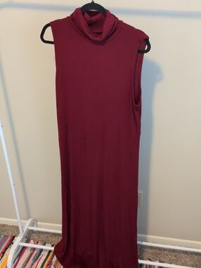 Universal Thread Sleeveless Turtleneck Maxi Dress in Burgundy